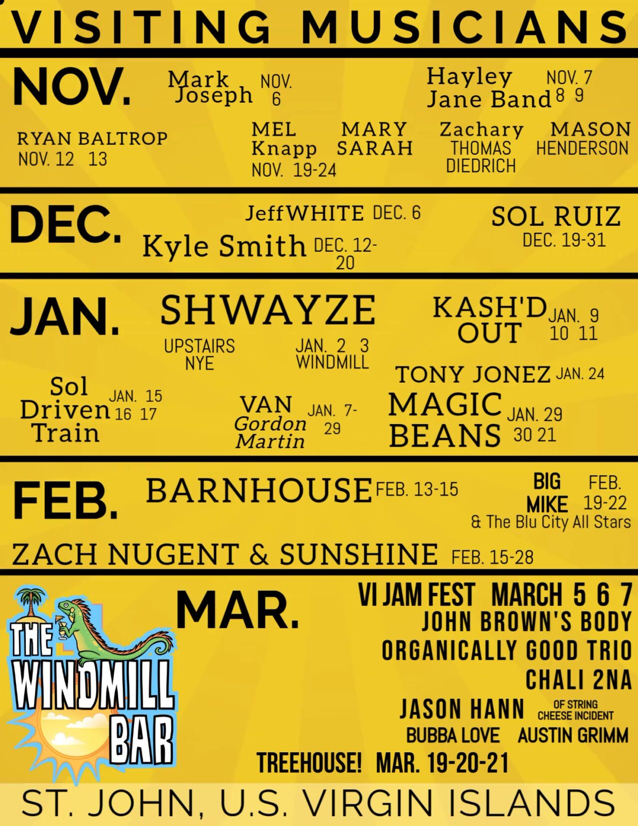 Live Cam & Music Schedule - The Windmill Bar